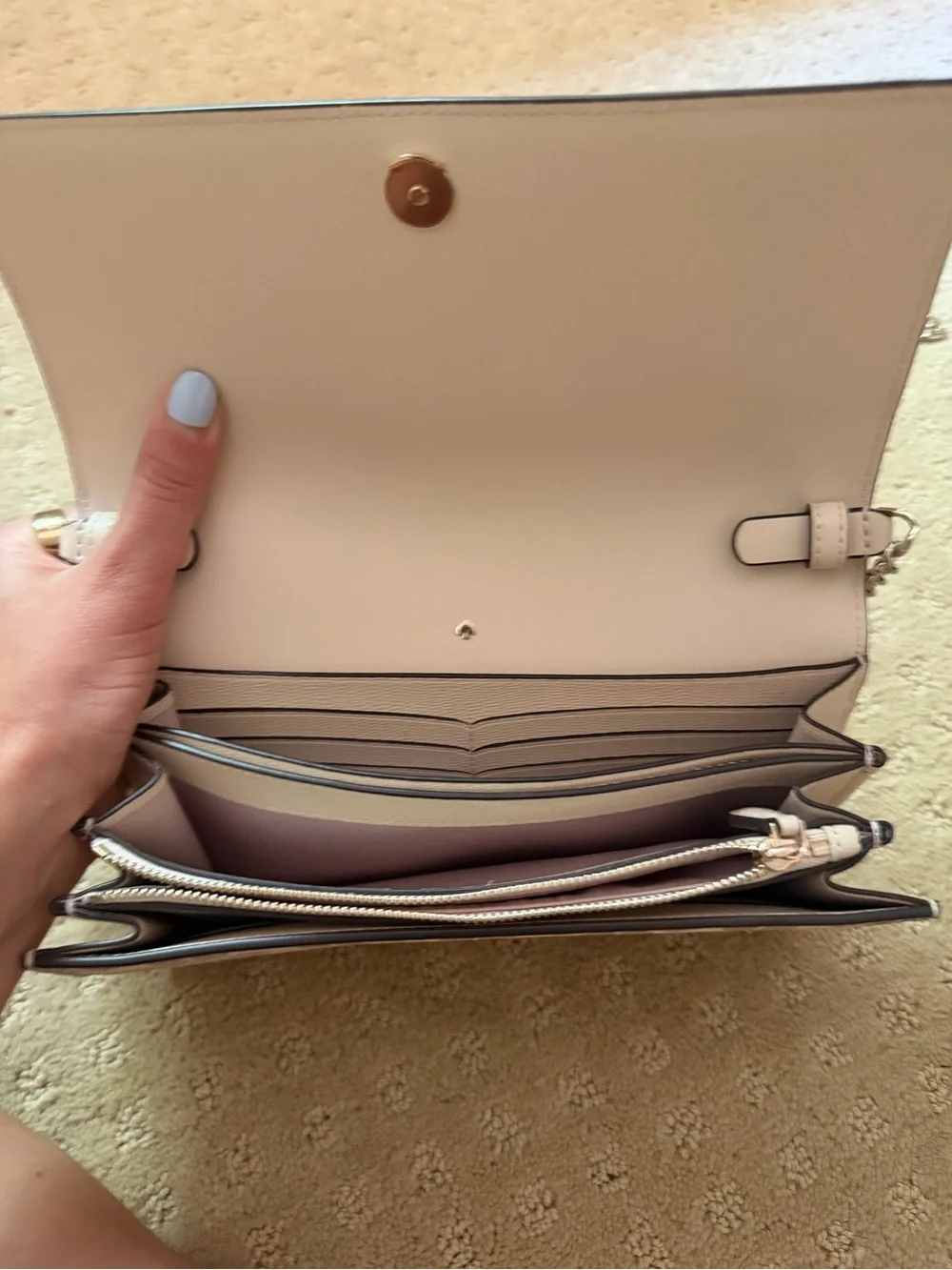 kate spade Floral Chain Crossbody in Light Gray and Silver